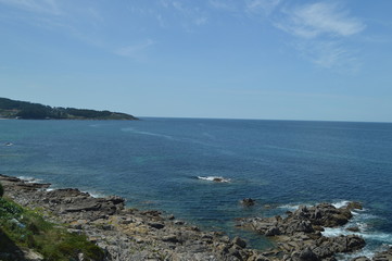Beautiful Views Of The Bay Of Puerto Del Son. Nature, Architecture, History, Street Photography. August 19, 2014. Porto Do Son, La Coruña, Galicia, Spain.