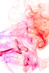 Colored smoke on white background