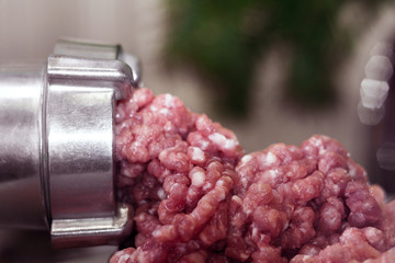 minced meat grinder close-up