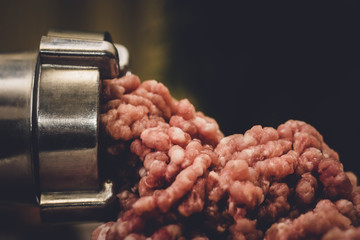 minced meat grinder close-up