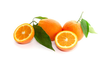 Oranges on a white background