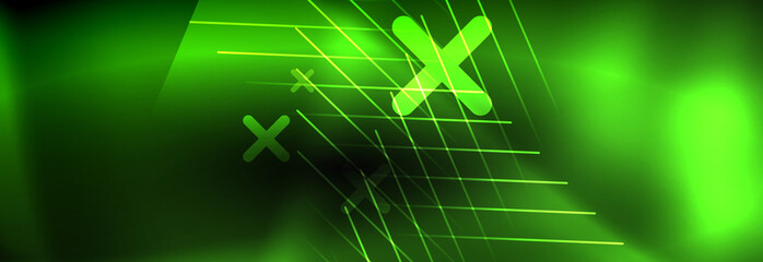 Neon glowing techno lines, hi-tech futuristic abstract background template with lines