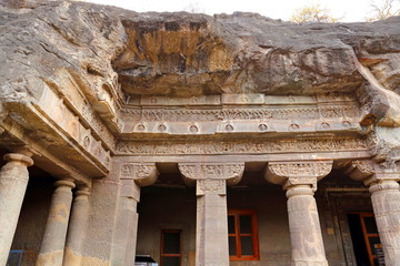 Ajanta caves, India. The Ajanta Caves in Maharashtra state are Buddhist caves monuments