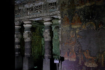 Ajanta caves, India. The Ajanta Caves in Maharashtra state are Buddhist caves monuments