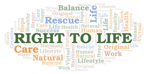 Fototapeta premium Right To Life word cloud.