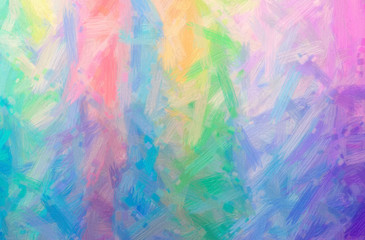 Abstract illustration of blue, yellow, green and red Bristle Brush Oil Paint background