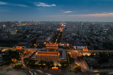panoramic view of  xi'an