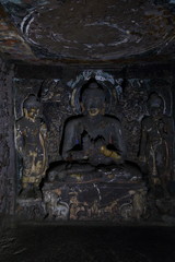 Ajanta caves, India. The Ajanta Caves in Maharashtra state are Buddhist caves monuments