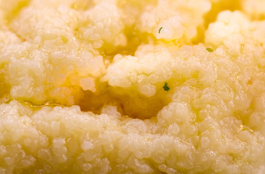 Griesnockerlsuppe Weizengrie&szlig; Detail Hintergrund