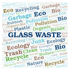 Obraz premium Glass Waste word cloud.
