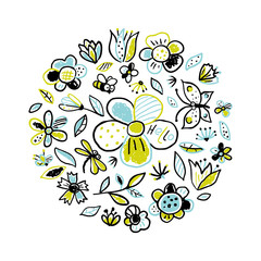 Spring or summer background with flowers