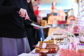 candy bar with delicious sweets