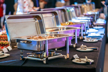 Chafing Dish with food - obrazy, fototapety, plakaty