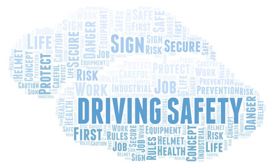 Obraz premium Driving Safety word cloud.