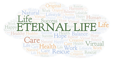 Fototapeta premium Eternal Life word cloud.