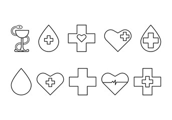 medical icons set