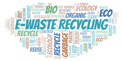 Fototapeta premium E-Waste Recycling word cloud.