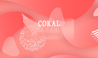 Coral color abstract background. Vector.