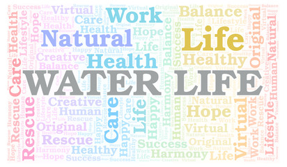 Fototapeta premium Water Life word cloud.