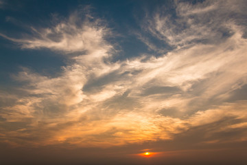 Naklejka na ściany i meble Beautiful clouds at sunset time.