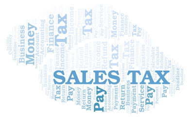 Obraz premium Sales Tax word cloud.