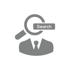 people, search people , job search , business search grey color  icon 