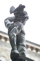 Fototapeta na wymiar Perseus with the Head of Medusa in Loggia dei Lanzi, Signoria square, Florence, Italy