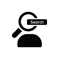 people, search people , job search , business search black color  icon 