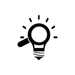 idea, search , idea generator , bulb, light , creative  idea search black color icon 