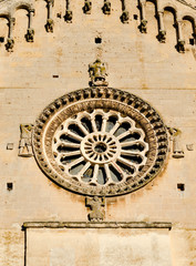Matera, South Italy, Basilicata, Detail of Cathedral church on Piazza Duomo in historical centre Sasso Caveoso of old ancient town of Matera,European Capital of Culture for 2019, UNESCO World Heritage