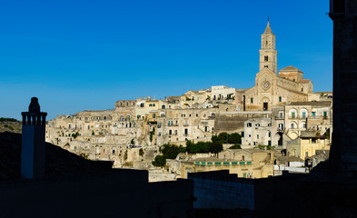 Naklejka premium Ancient Town of Matera (Sassi di Matera) . A wonder skyline of medieval city of Matera, Basilicata