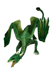 3D Rendering Fairy Tale Dragon on White