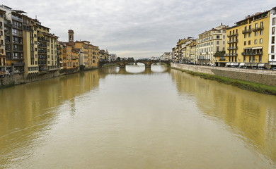 The Arno River in Florence, Italy
