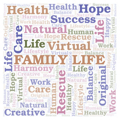 Fototapeta premium Family Life word cloud.