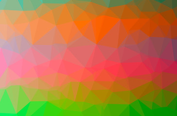 Illustration of abstract Green, Orange horizontal low poly background. Beautiful polygon design pattern.