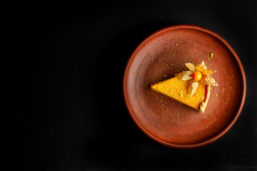 Lemon curd pie. Homemade delicious pie ,tart filled with lemon curd.