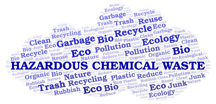 Hazardous Chemical Waste word cloud.