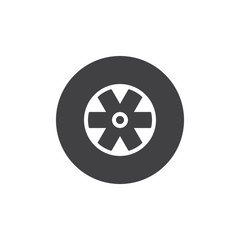 Obraz premium Car wheel vector icon. filled flat sign for mobile concept and web design. disk car wheel tyre glyph icon. Symbol, logo illustration. Pixel perfect vector graphics