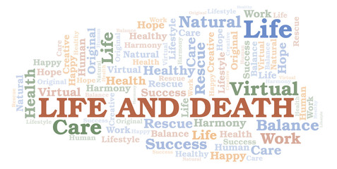 Life And Death word cloud.