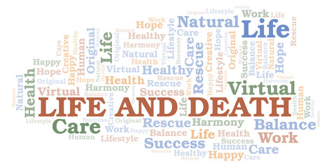 Fototapeta premium Life And Death word cloud.