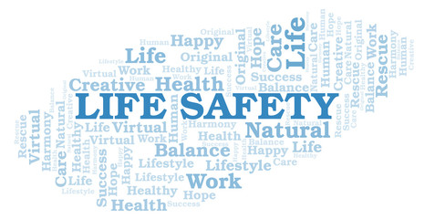 Fototapeta na wymiar Life Safety word cloud.