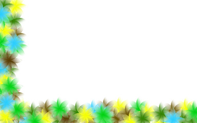 Illustration of a frame made of small flowers with different colors