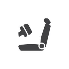 Car seat and airbag vector icon. filled flat sign for mobile concept and web design. Deployed Airbag glyph icon. Symbol, logo illustration. Pixel perfect vector graphics