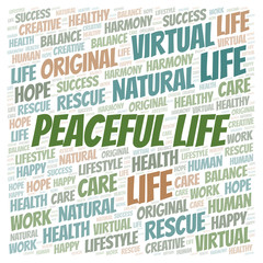 Peaceful Life word cloud.