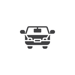 Car front view vector icon. filled flat sign for mobile concept and web design. Transportation glyph icon. Symbol, logo illustration. Pixel perfect vector graphics