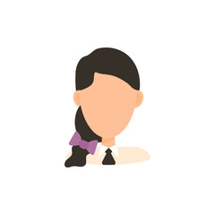 Female user avatar profile picture icon. Isolated vector illustration in flat design people character on white background