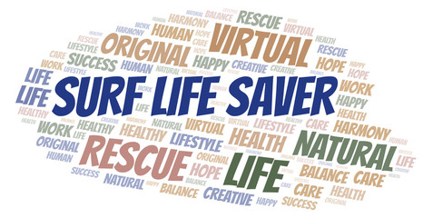 Fototapeta premium Surf Life Saver word cloud.