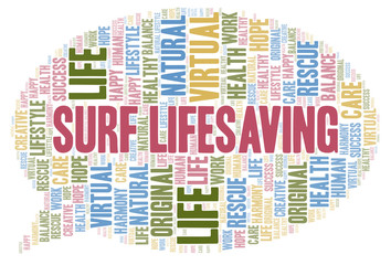 Obraz premium Surf Lifesaving word cloud.
