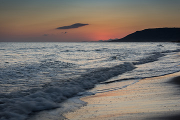 Orange sunrise over sea