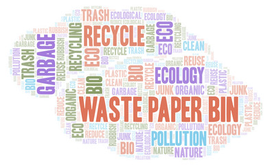 Waste Paper Bin word cloud.